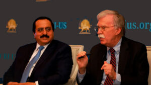 Alireza Jafarzadeh at panels as John Bolton speaks